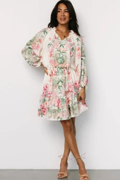 New Baltic Born Jenny Short Dress | Off White Floral OffWhiteFloral