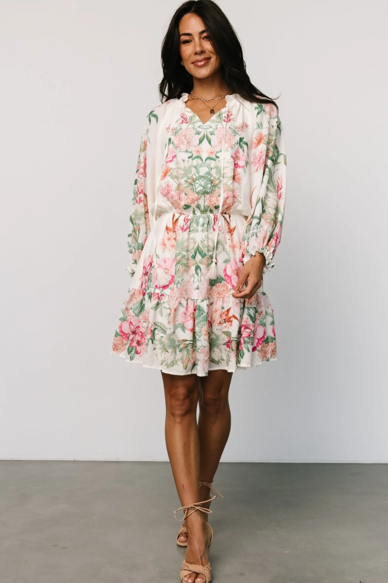 New Baltic Born Jenny Short Dress | Off White Floral OffWhiteFloral
