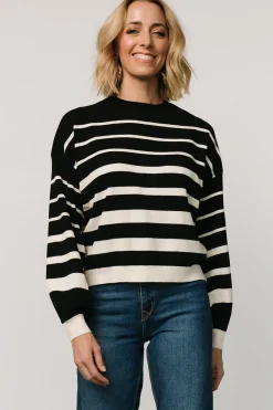 Best Baltic Born Jensen Stripe Sweater Top | Black + Ivory Black+Ivory