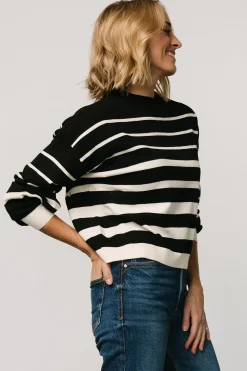 Best Baltic Born Jensen Stripe Sweater Top | Black + Ivory Black+Ivory