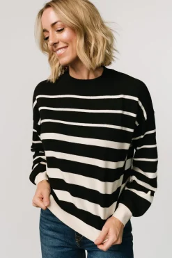 Best Baltic Born Jensen Stripe Sweater Top | Black + Ivory Black+Ivory