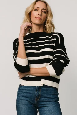 Best Baltic Born Jensen Stripe Sweater Top | Black + Ivory Black+Ivory