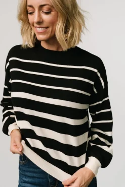 Best Baltic Born Jensen Stripe Sweater Top | Black + Ivory Black+Ivory