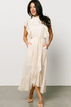 Discount Baltic Born Jerika Midi Dress | Natural + Gold Natural+Gold