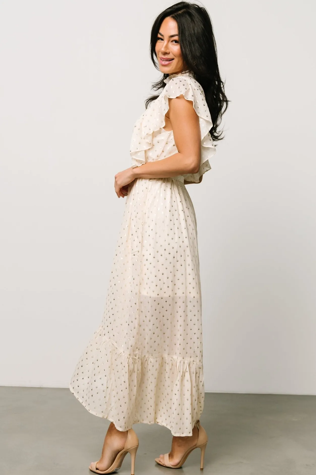 Discount Baltic Born Jerika Midi Dress | Natural + Gold Natural+Gold