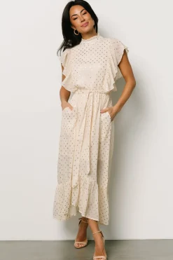Discount Baltic Born Jerika Midi Dress | Natural + Gold Natural+Gold