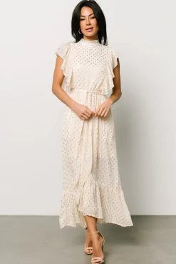 Discount Baltic Born Jerika Midi Dress | Natural + Gold Natural+Gold