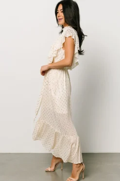 Discount Baltic Born Jerika Midi Dress | Natural + Gold Natural+Gold