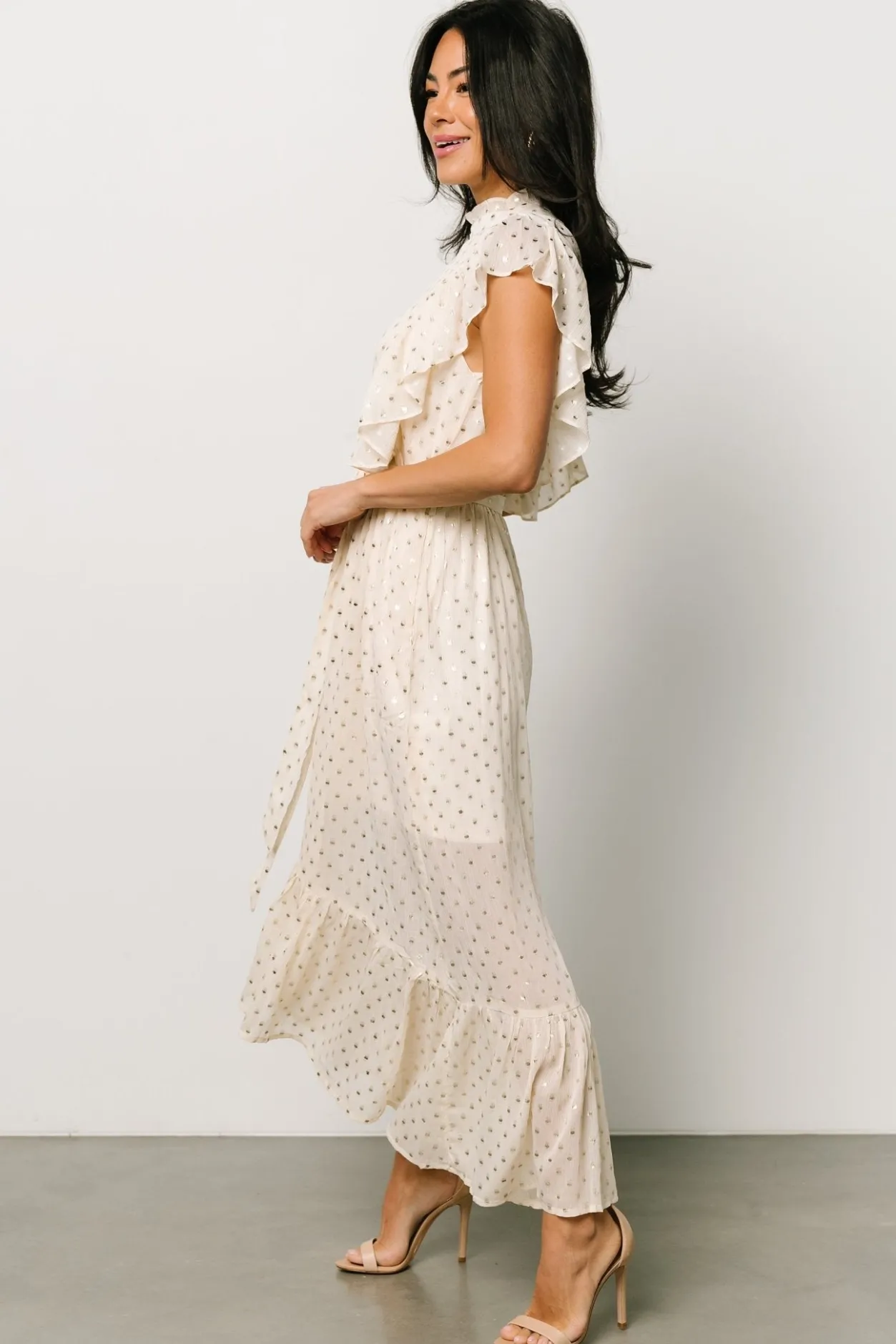 Discount Baltic Born Jerika Midi Dress | Natural + Gold Natural+Gold
