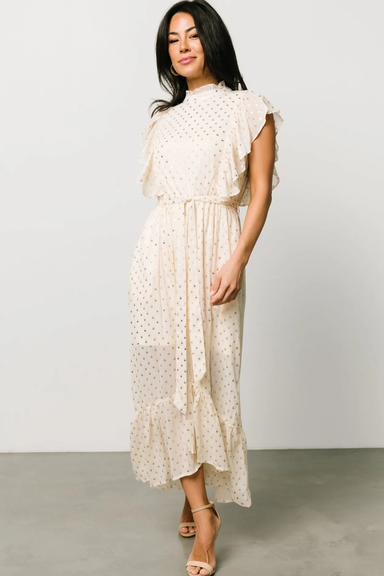 Discount Baltic Born Jerika Midi Dress | Natural + Gold Natural+Gold