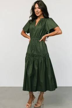 Discount Baltic Born Jerrah Midi Dress | Deep Green DeepGreen