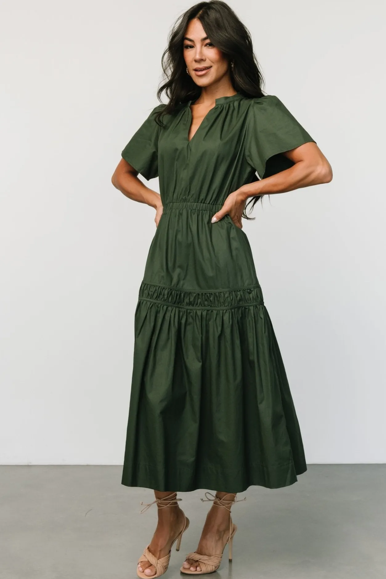 Discount Baltic Born Jerrah Midi Dress | Deep Green DeepGreen