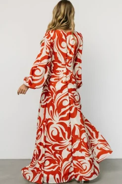 Outlet Baltic Born Jessica Maxi Dress | Cream + Rust Cream+Rust