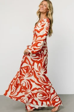 Outlet Baltic Born Jessica Maxi Dress | Cream + Rust Cream+Rust