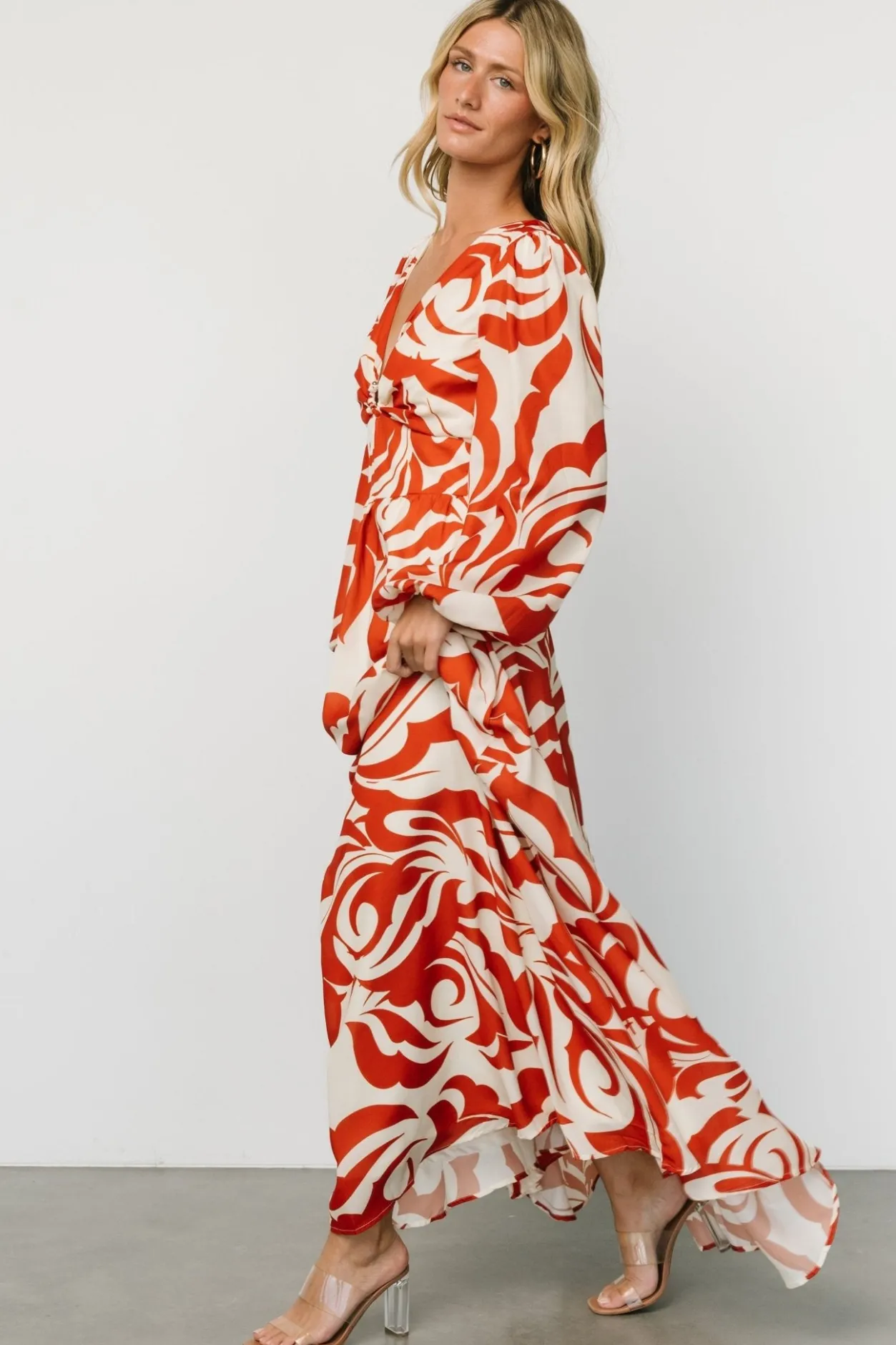 Outlet Baltic Born Jessica Maxi Dress | Cream + Rust Cream+Rust