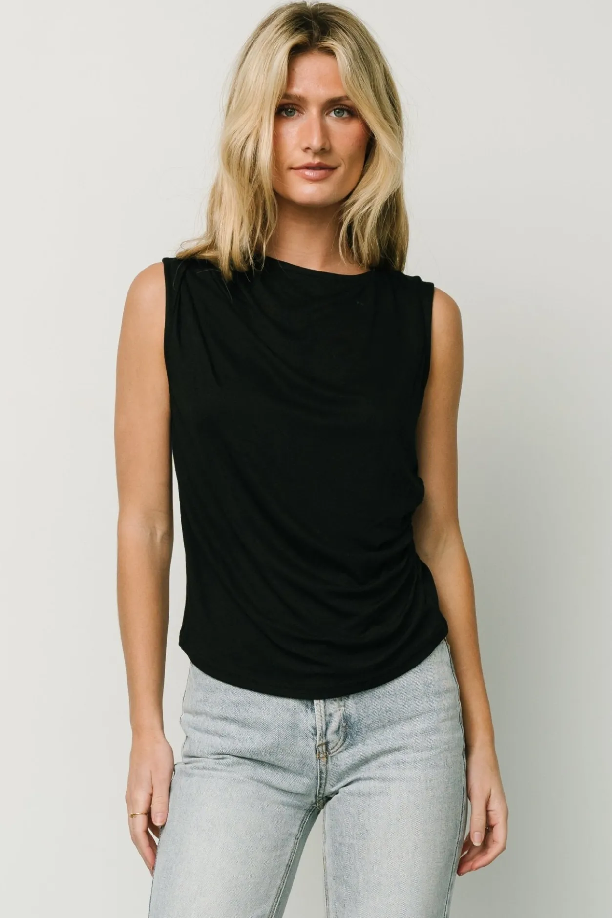Clearance Baltic Born Jia Ruched Tank Top | Black