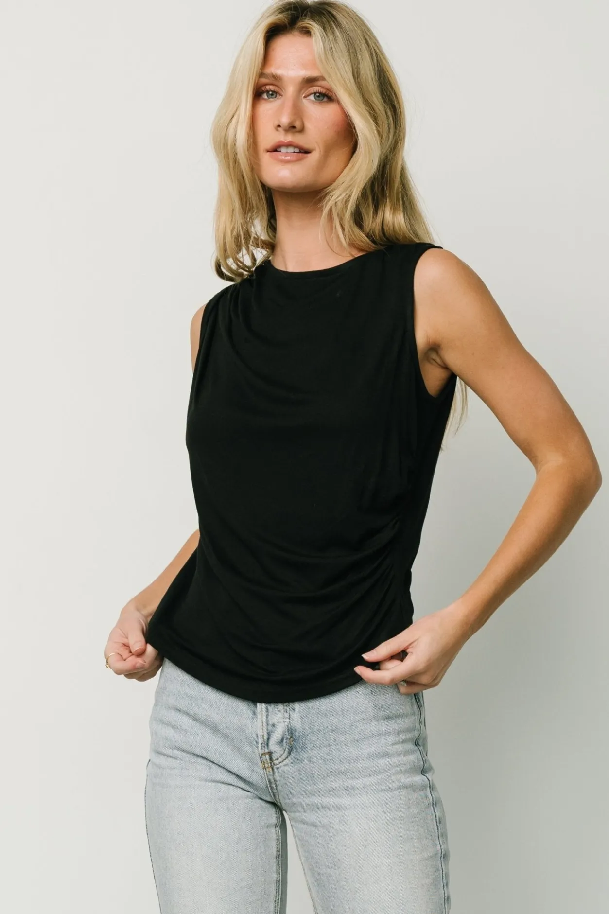 Clearance Baltic Born Jia Ruched Tank Top | Black