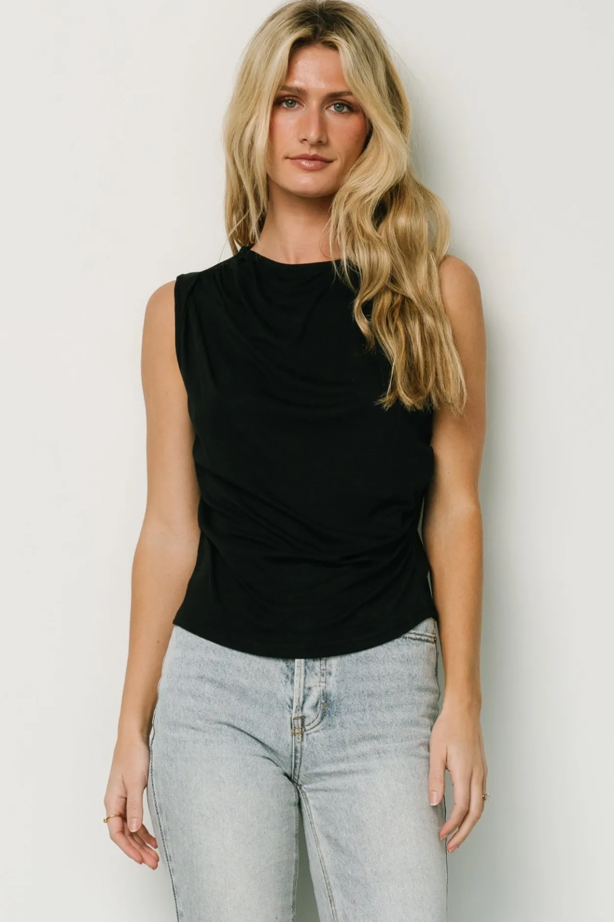 Clearance Baltic Born Jia Ruched Tank Top | Black