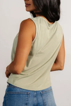 Clearance Baltic Born Jia Ruched Tank Top | Light Sage LightSage