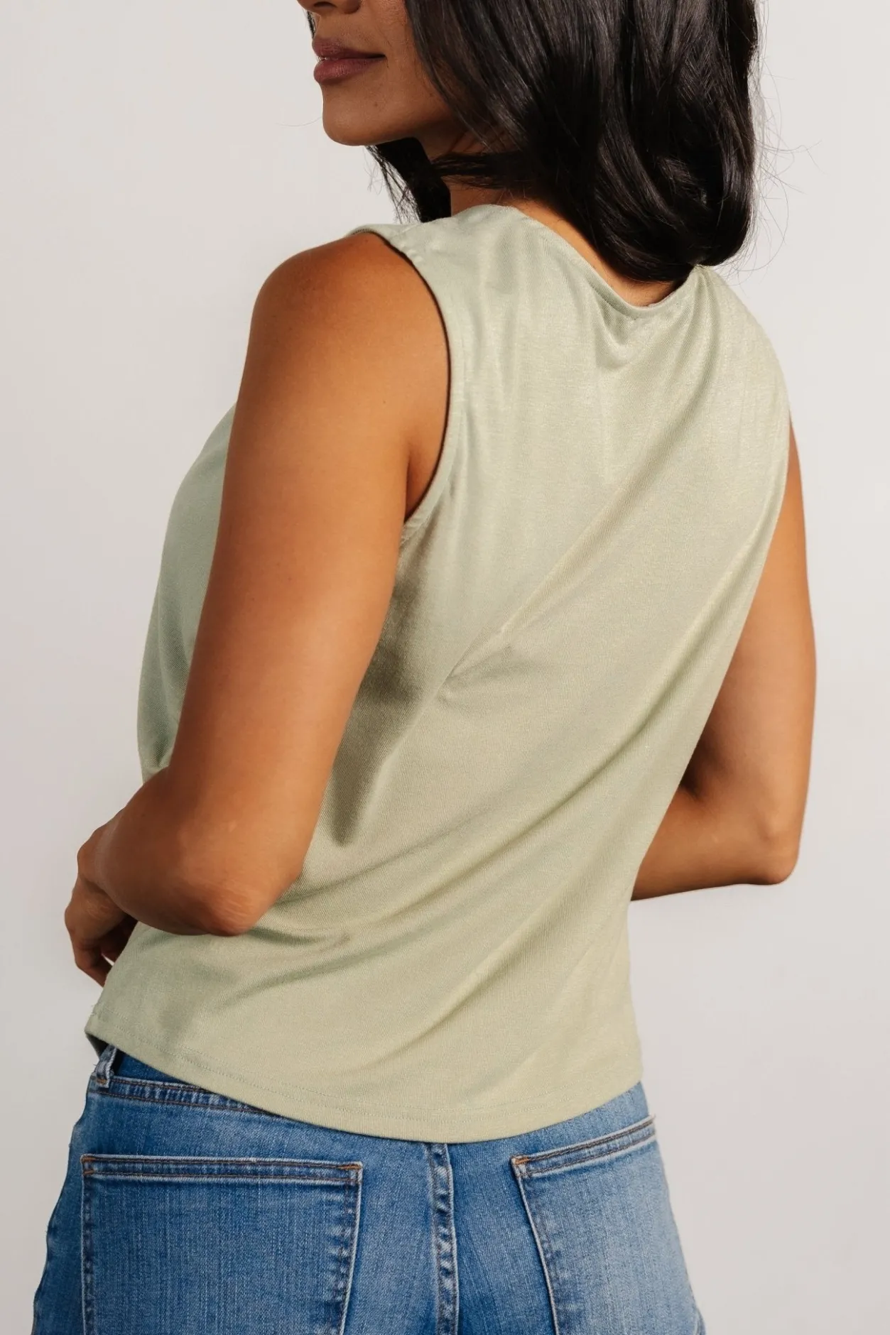 Clearance Baltic Born Jia Ruched Tank Top | Light Sage LightSage