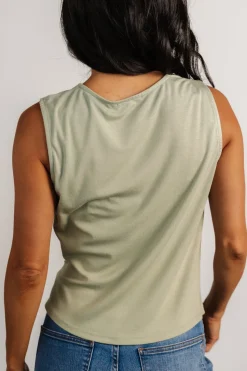 Clearance Baltic Born Jia Ruched Tank Top | Light Sage LightSage