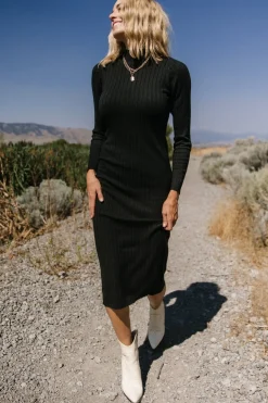 Sale Baltic Born Jill Ribbed Midi Dress | Black
