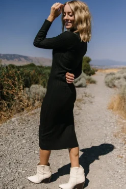 Sale Baltic Born Jill Ribbed Midi Dress | Black