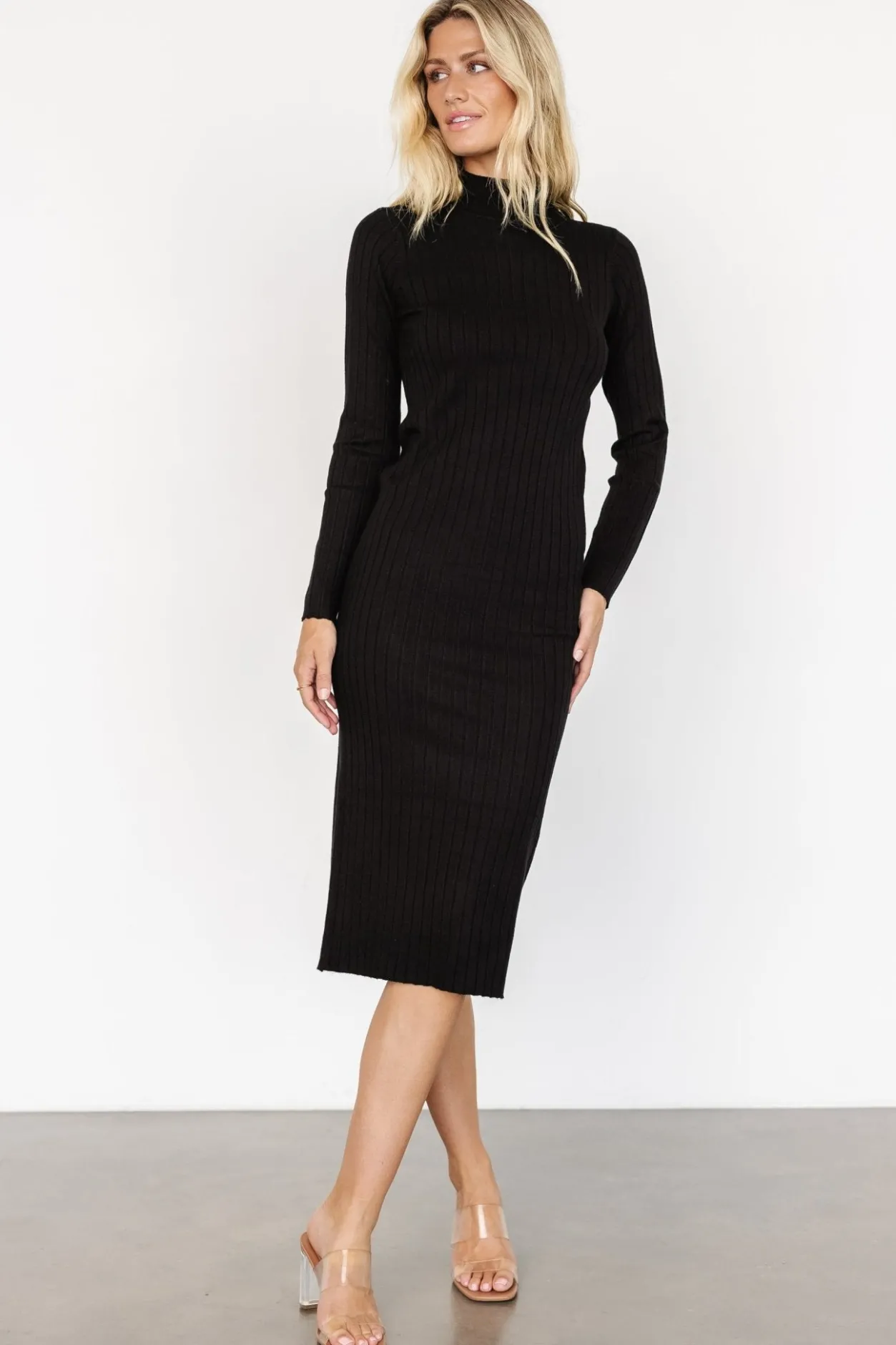 Sale Baltic Born Jill Ribbed Midi Dress | Black