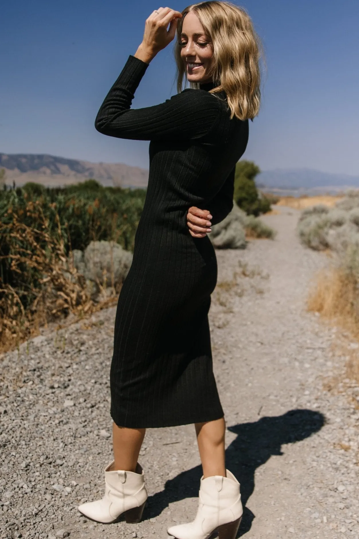 Sale Baltic Born Jill Ribbed Midi Dress | Black