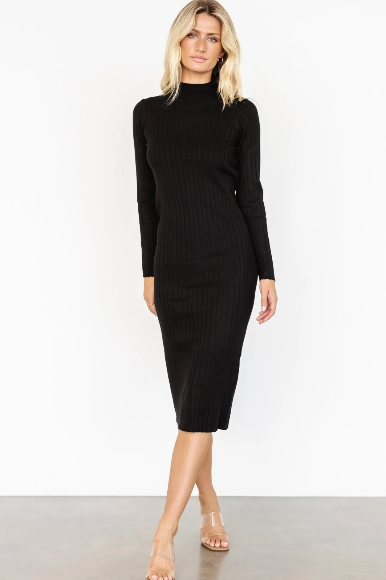 Sale Baltic Born Jill Ribbed Midi Dress | Black