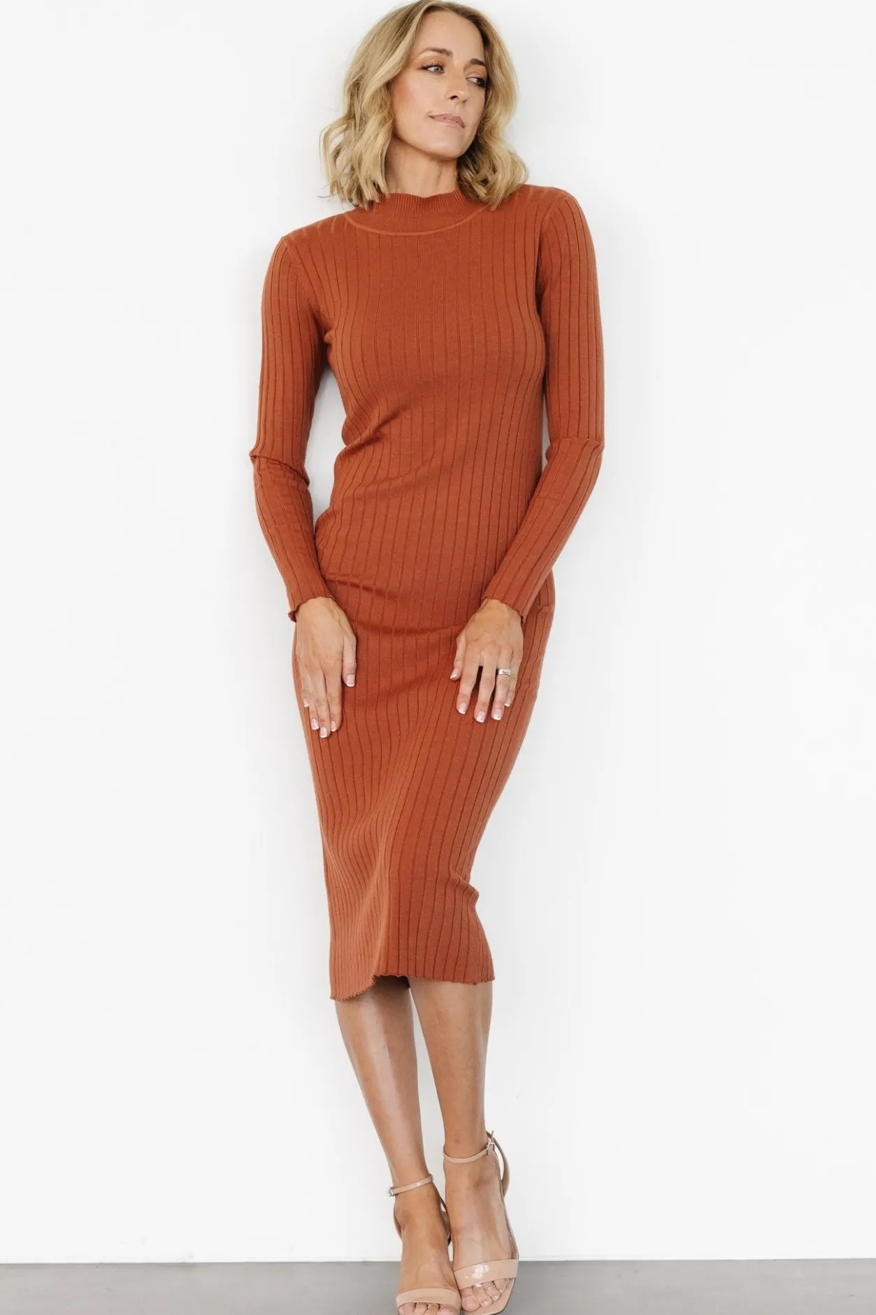 Sale Baltic Born Jill Ribbed Midi Dress | Spice