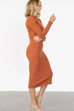 Sale Baltic Born Jill Ribbed Midi Dress | Spice
