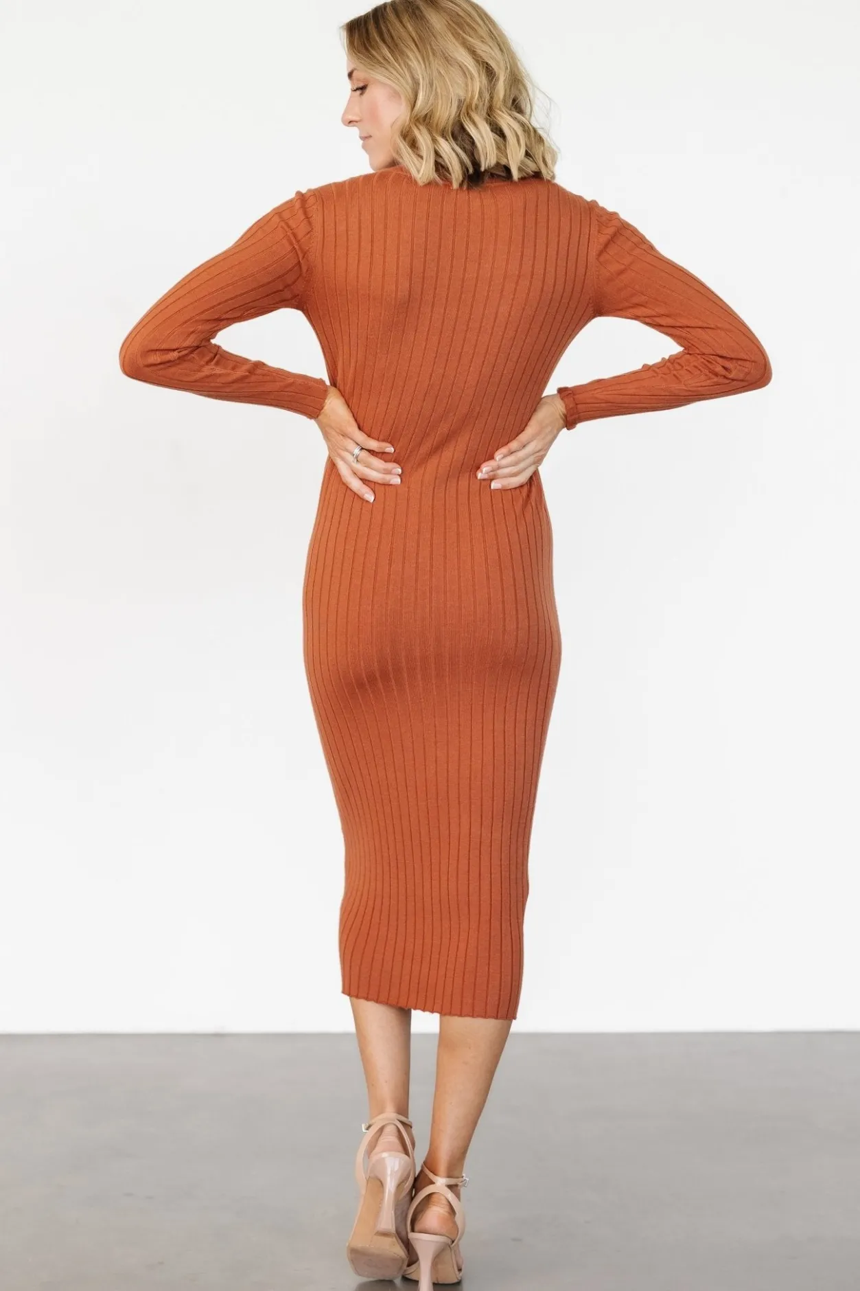 Sale Baltic Born Jill Ribbed Midi Dress | Spice