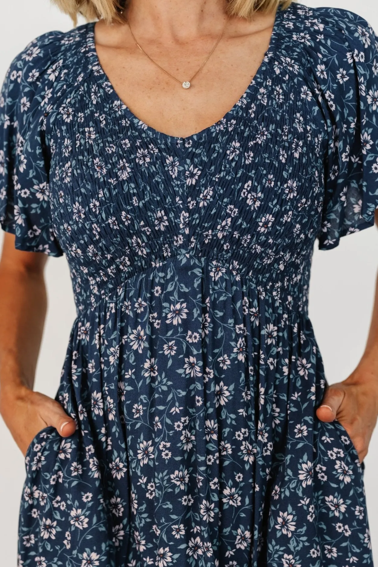 Clearance Baltic Born Joanie Smocked Dress | Blue Floral BlueFloral