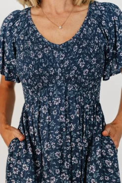 Clearance Baltic Born Joanie Smocked Dress | Blue Floral BlueFloral