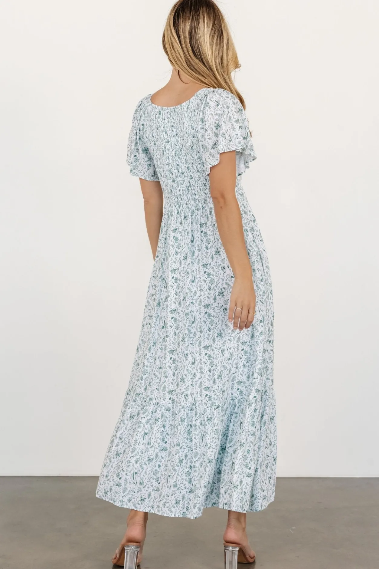 Clearance Baltic Born Joanie Smocked Dress | White + Sage White+Sage