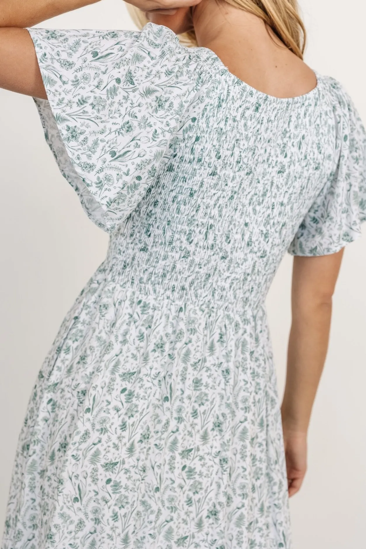 Clearance Baltic Born Joanie Smocked Dress | White + Sage White+Sage
