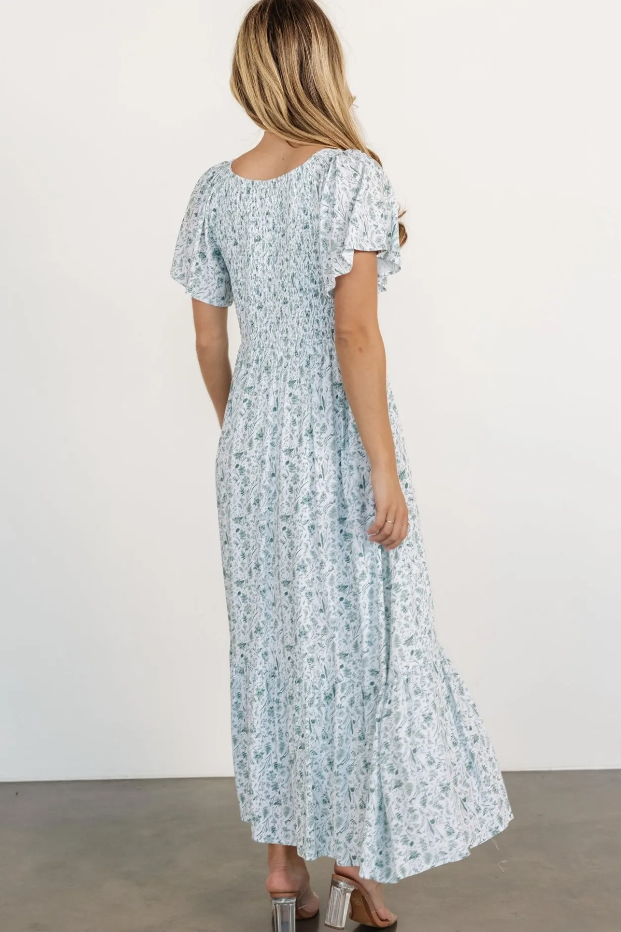Clearance Baltic Born Joanie Smocked Dress | White + Sage White+Sage
