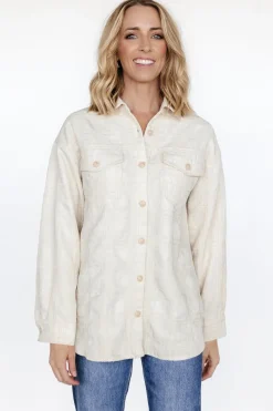 Sale Baltic Born Joanna Plaid Shacket | Cream + Natural Cream+Natural