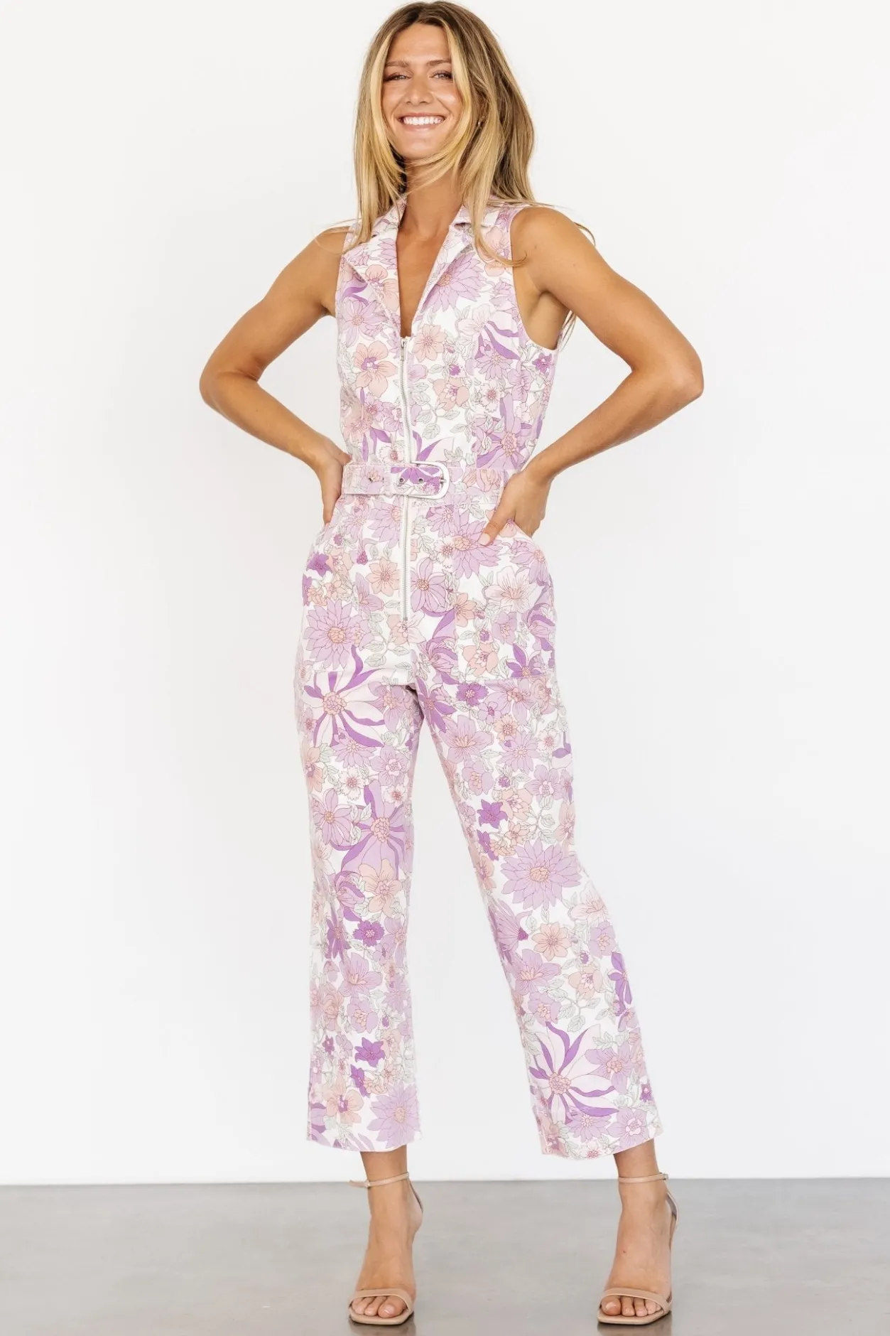 Hot Baltic Born JoJo Sleeveless Jumpsuit | Purple Floral PurpleFloral