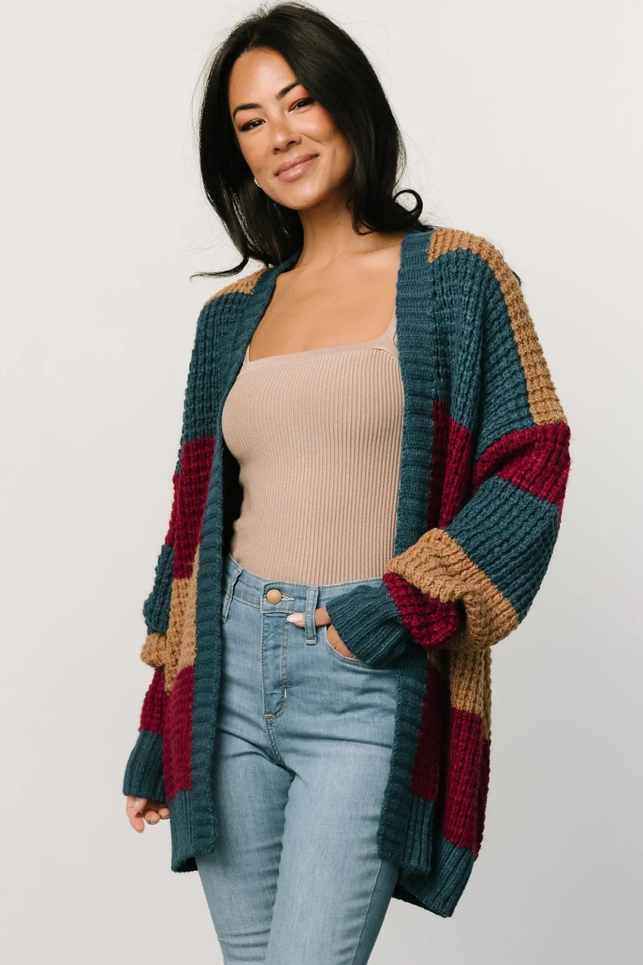 Best Baltic Born Jonah Chunky Knit Cardigan | Deep Topaz Multi DeepTopazMulti