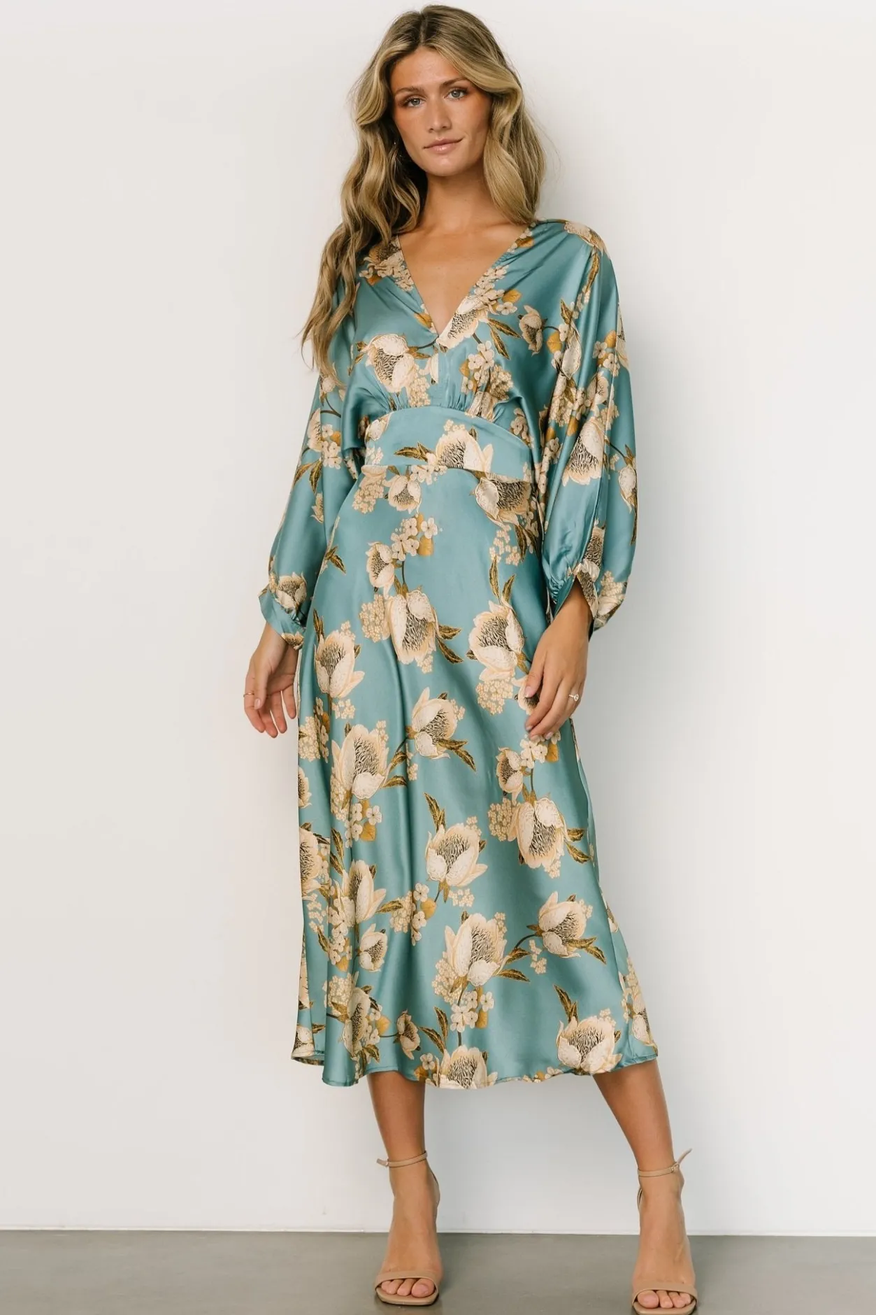 Outlet Baltic Born Joni Satin Midi Dress | Blue Multi BlueMulti