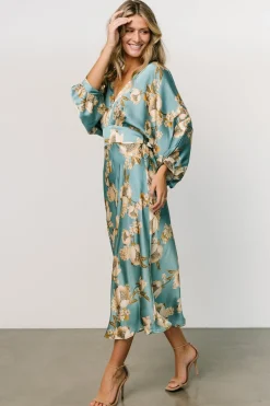 Outlet Baltic Born Joni Satin Midi Dress | Blue Multi BlueMulti