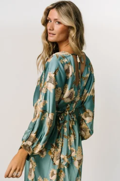 Outlet Baltic Born Joni Satin Midi Dress | Blue Multi BlueMulti