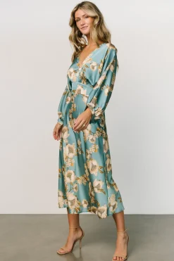 Outlet Baltic Born Joni Satin Midi Dress | Blue Multi BlueMulti