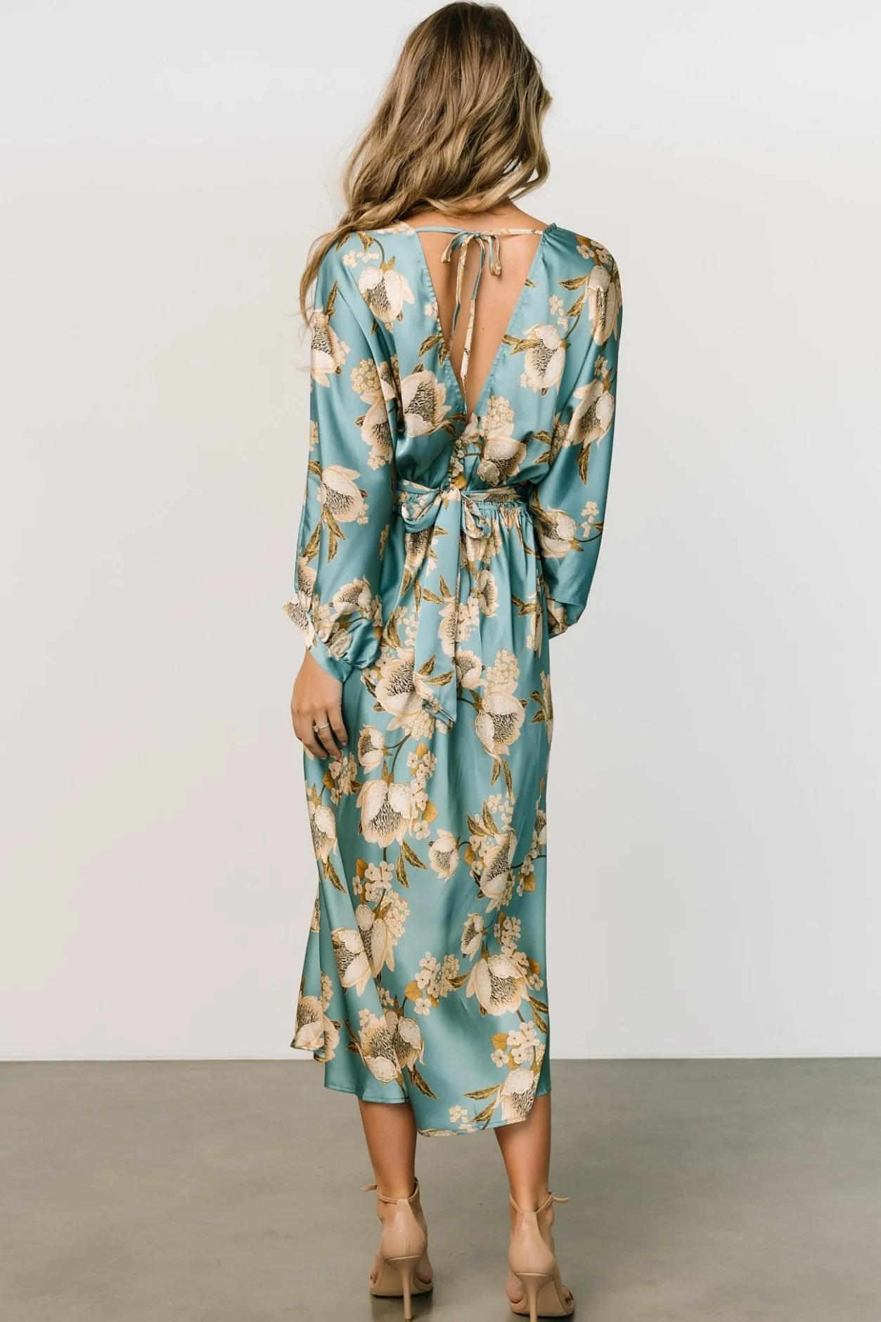 Outlet Baltic Born Joni Satin Midi Dress | Blue Multi BlueMulti
