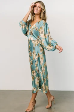 Outlet Baltic Born Joni Satin Midi Dress | Blue Multi BlueMulti