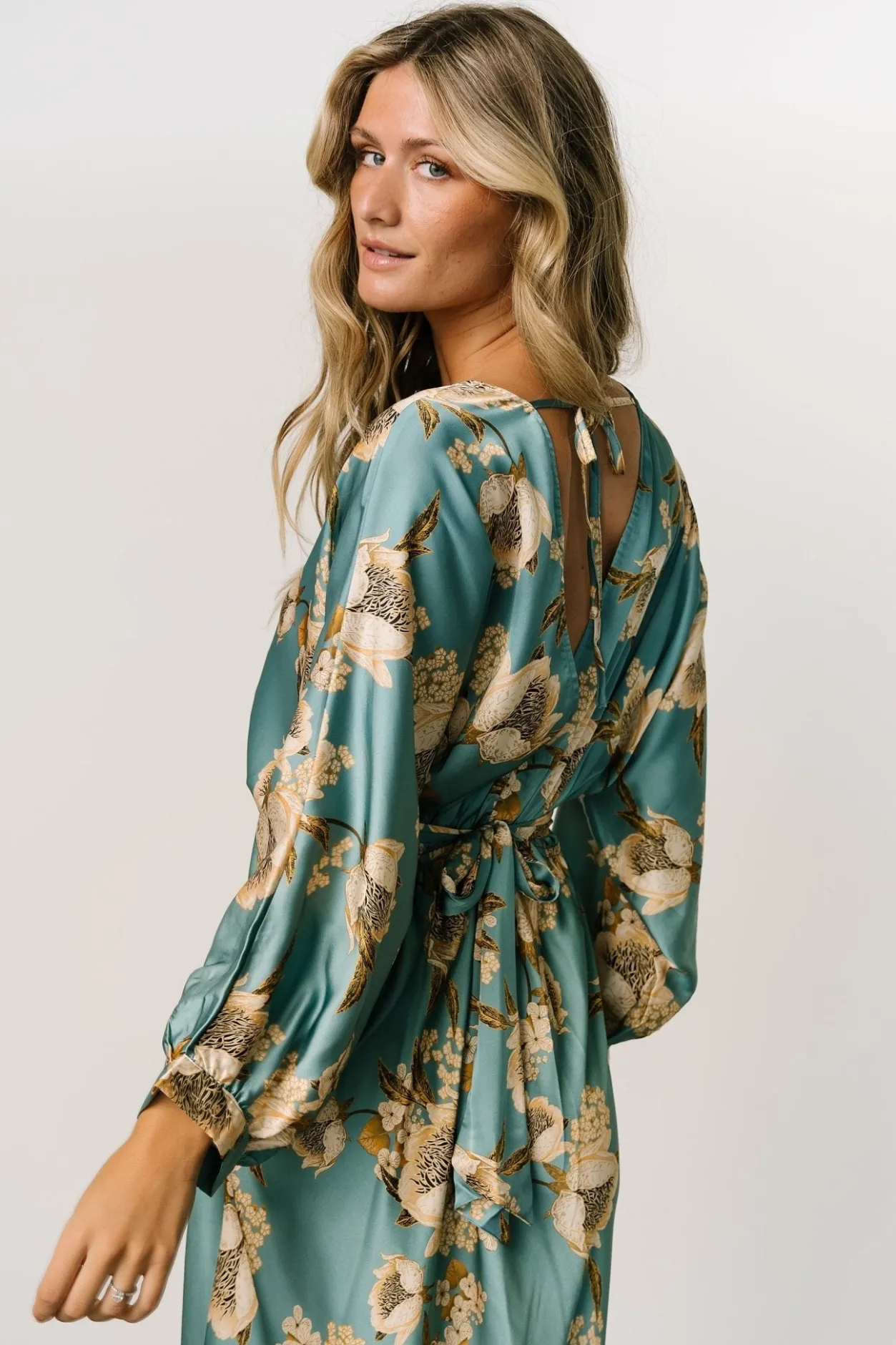 Outlet Baltic Born Joni Satin Midi Dress | Blue Multi BlueMulti