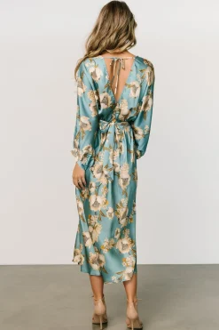 Outlet Baltic Born Joni Satin Midi Dress | Blue Multi BlueMulti