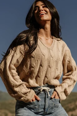 Fashion Baltic Born Jordan Cable Knit Sweater | Taupe
